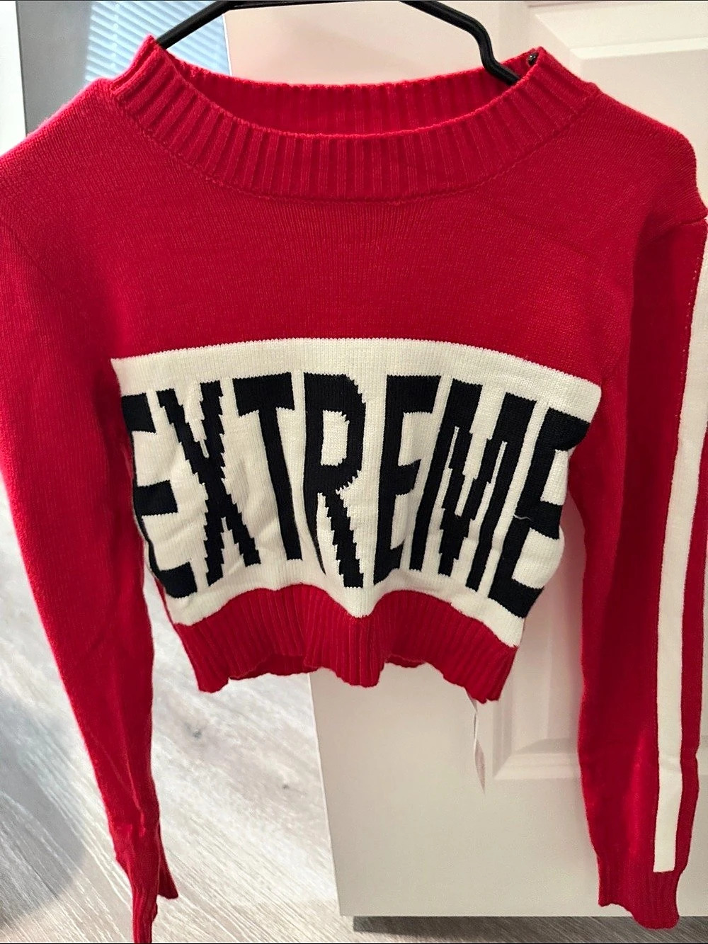 Extreme Red & White Graphic Crewneck Sweater